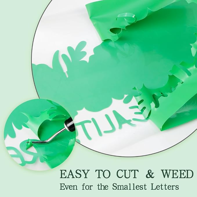 guangyintong Fruit Green Heat Transfer Vinyl HTV Rolls, 2 Rolls 12" x 12ft