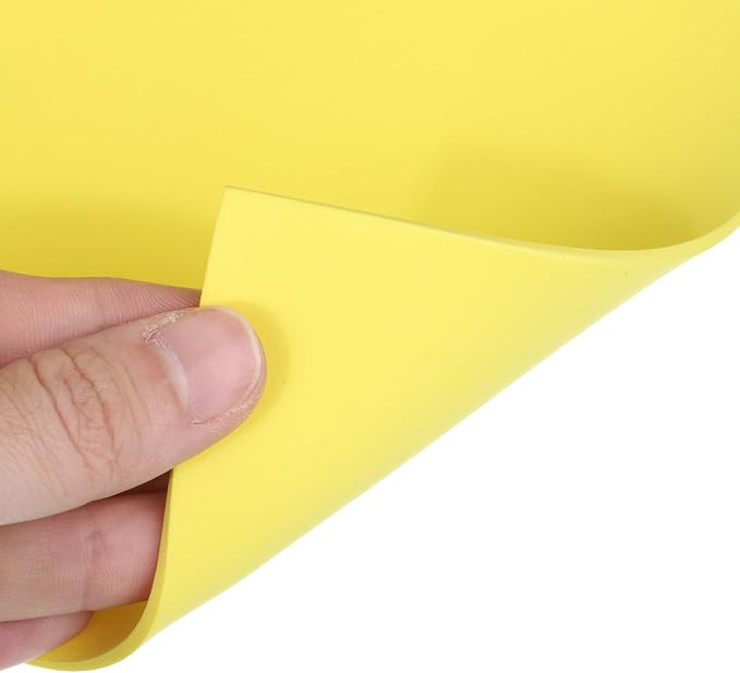 MECCANIXITY EVA Foam Sheets Bright Yellow 35.4 Inch x 19.7 Inch 2mm Thick