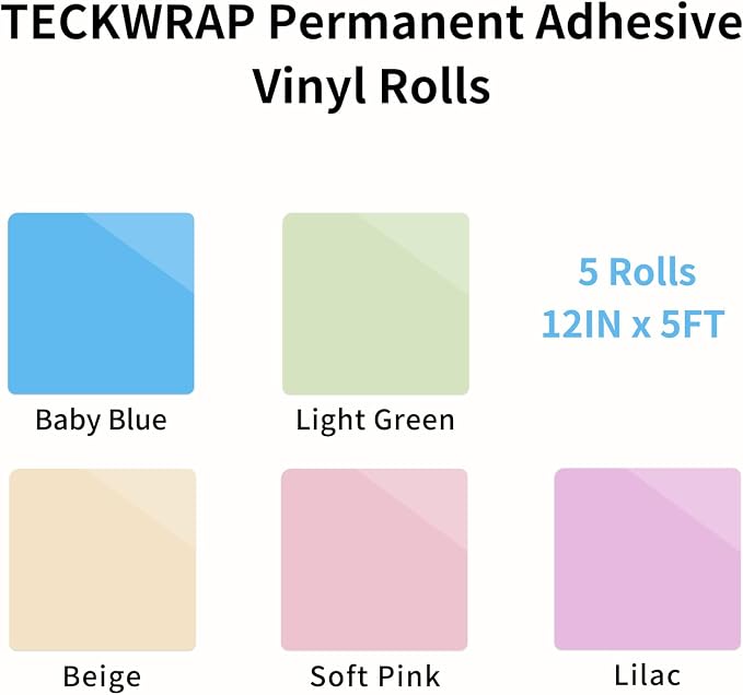 TECKWRAP Permanent Vinyl Boho, 5 Rolls