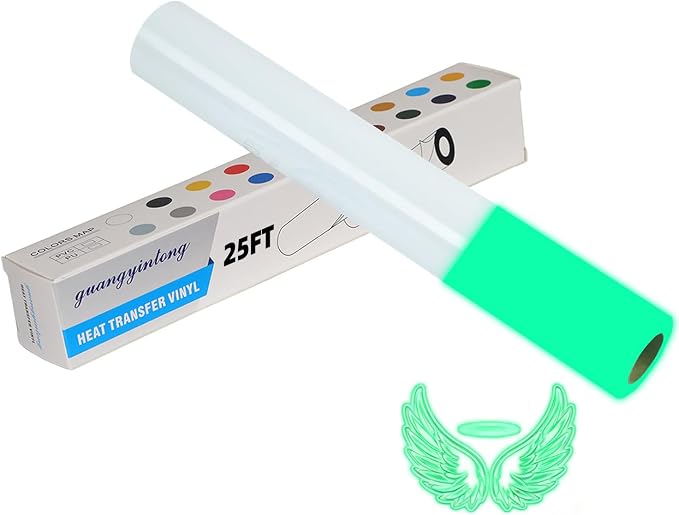guangyintong Glow in The Dark Heat Transfer Vinyl Green 12" x 25ft | Luminous