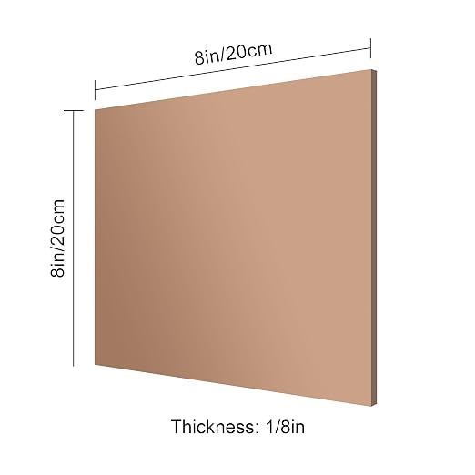 8x8 Inches Bronze Mirror Acrylic Sheet – 2 Pcs Reflective Acrylic Panel