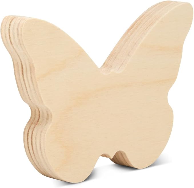 Chunky Butterfly Cutout 4-inch, 1/2 inch Thick, Unfinished Wood Crafts