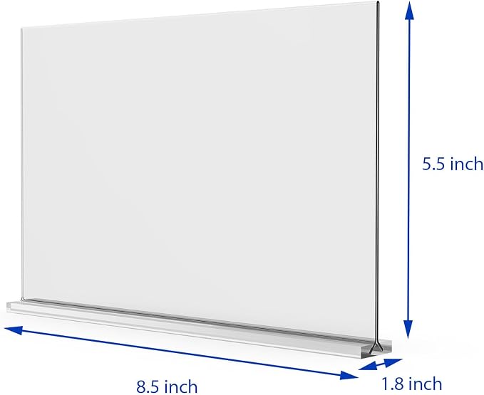 newnewshow Acrylic Sign Holder 8.5x5.5 Inch 3 Pack Horizontal T Shape