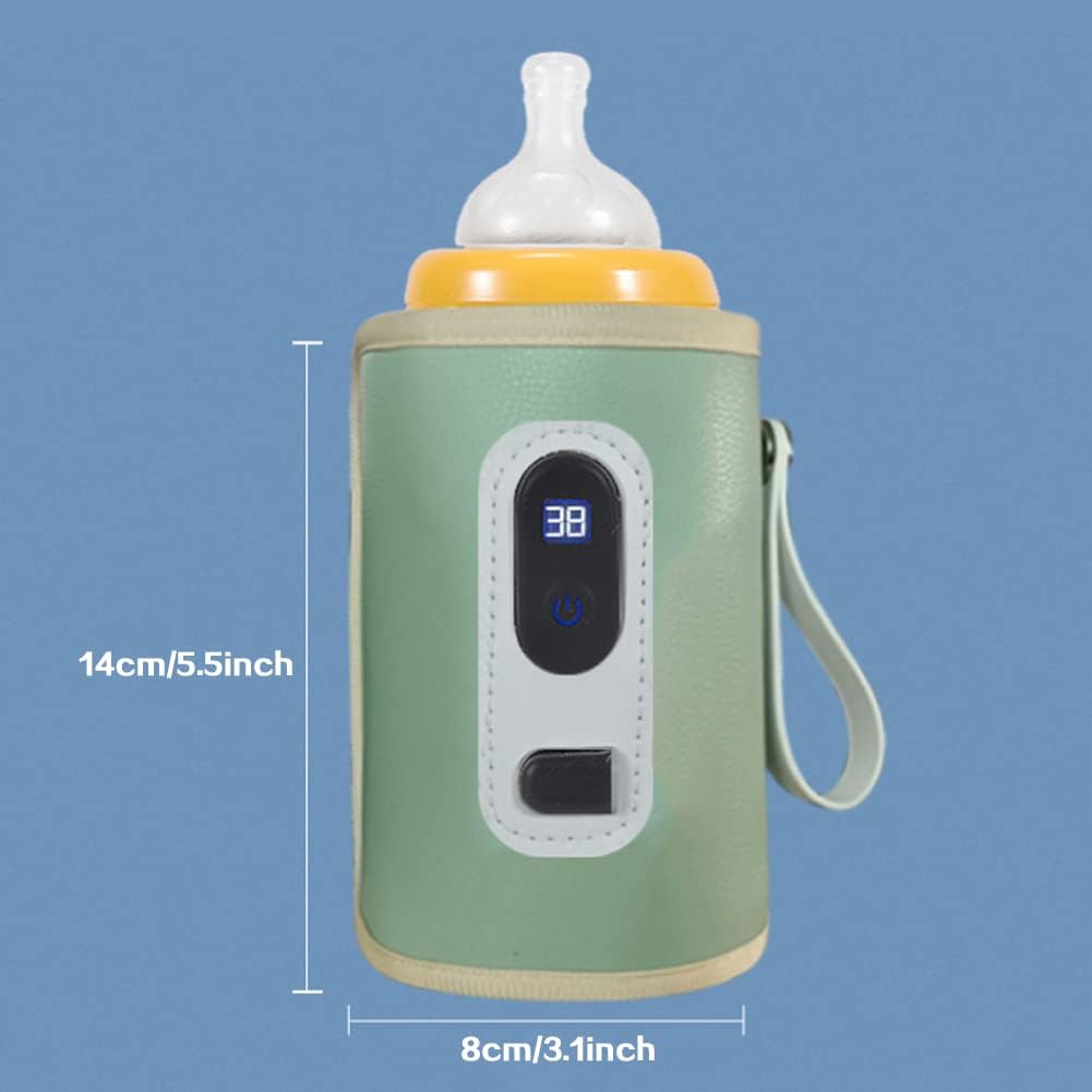 Portable Bottle Warmer Insulation Cover, Baby Milk Heat Keeper With Temperature Adjustment, USB Warmer for Car Travel