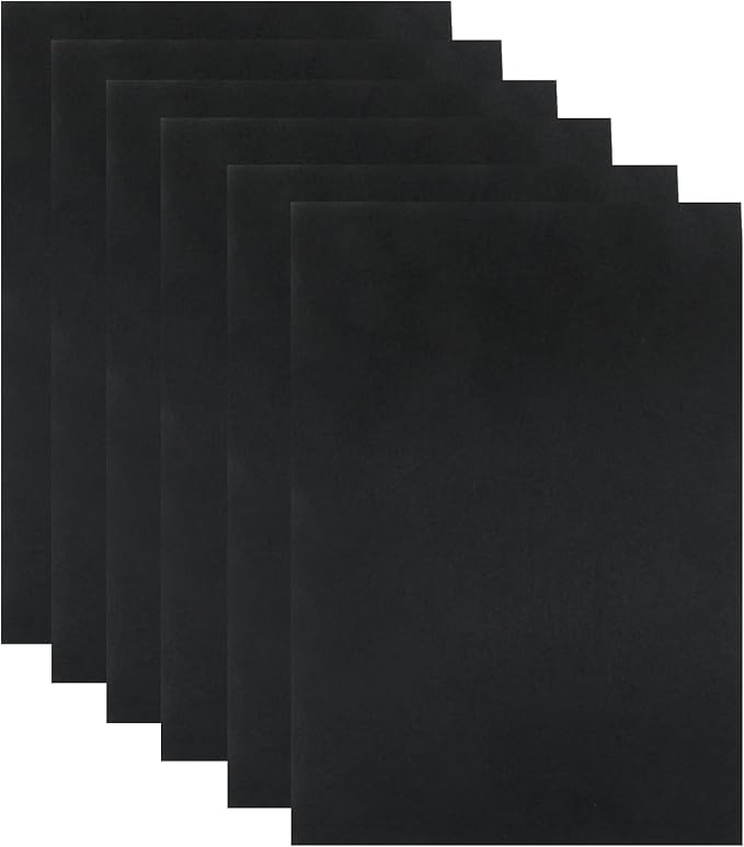 6 Pcs, 8 x 12 Inch Black Felt Sheets, 2mm Thick | Felt Fabric