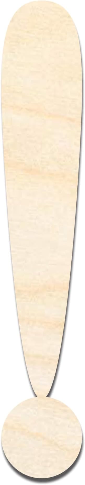 Unfinished Wood Exclamation Point Symbol Craft up to 46" DIY 3" / 1/8"