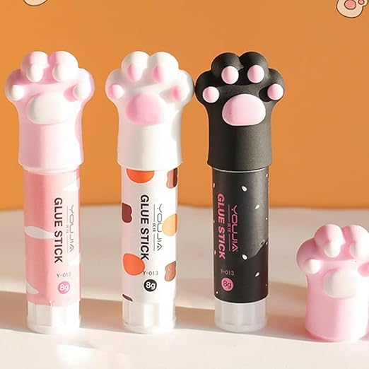 Solid Glues, Kawaii Cartoon Solid Glue Stick, Cat Claw Cute Glue Stick