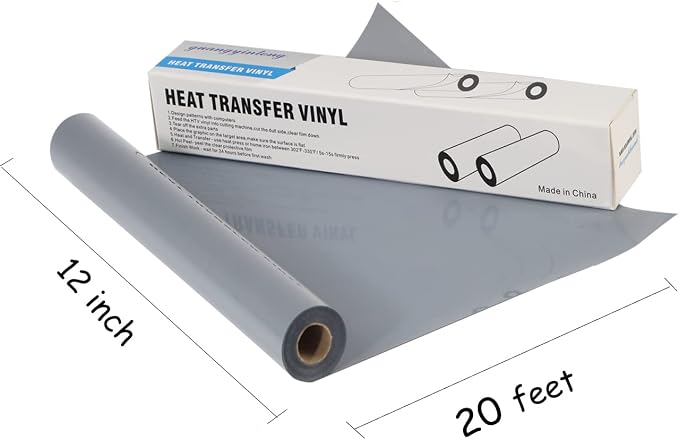 guangyintong Silver Heat Transfer Vinyl Roll, Glossy Surface,