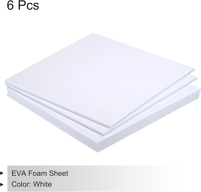 MECCANIXITY EVA Foam Sheets White 9.8 Inch x 9.8 Inch 5mm Thick Crafts Foam