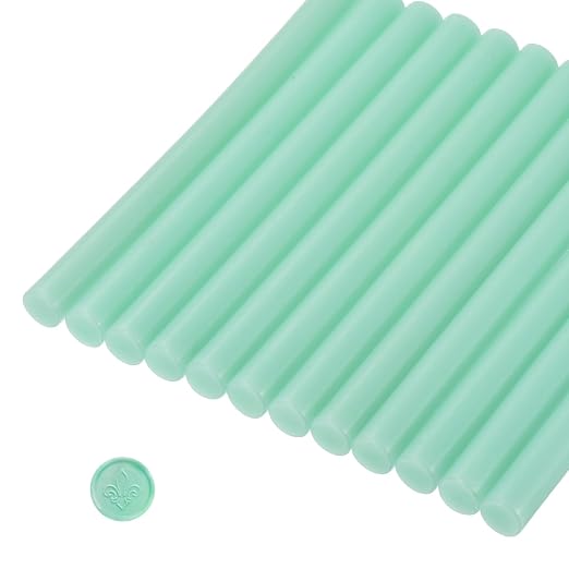 MECCANIXITY 12 Pcs Green Cylinder Sealing Wax Stick Glue Gun Wax Seal Rod Craft