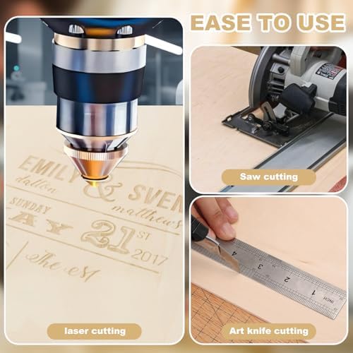 12 Pack Basswood Sheets for Crafts 12"x18"x1/8'', 3mm Thick Plywood for Laser