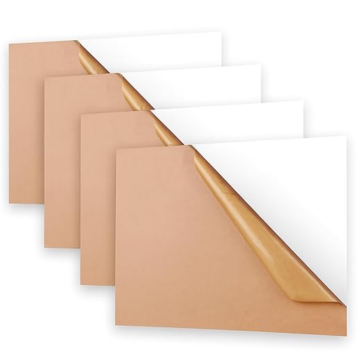 Roowest 4 Pcs 12 x 16 Inch, 1/8 Inch Thick White Acrylic Sheets Plastic White