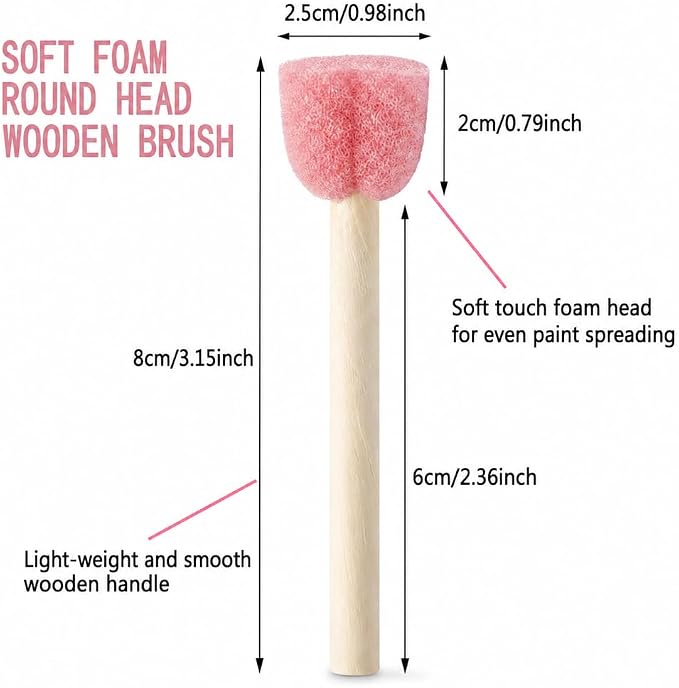 Heart-Shaped Sponge Paint Brush Set