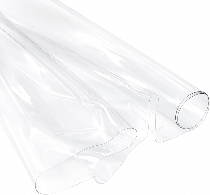 SHISU Clear TPU Vinyl Fabric 8 Mil, Large Waterproof Sheet | Wide transparent