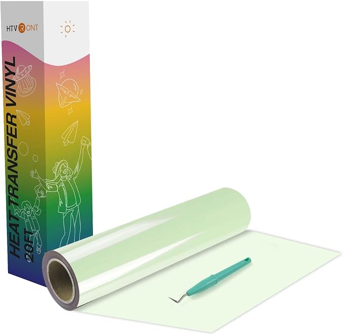 HTVRONT Heat Transfer Vinyl Pale Green HTV Rolls, Heat Transfer Vinyl