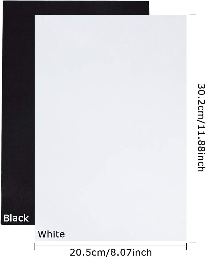 BENECREAT 20 Sheets Black & White A4 EVA Foam - 2mm Thick Craft Foam