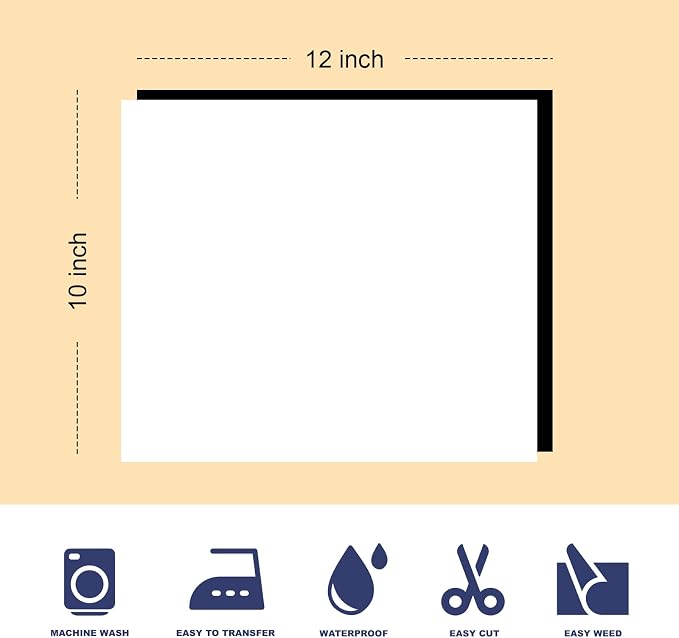 Iron on 12in X 10in 20pcs, HTV Heat Transfer Vinyl | HTV Easy to Cut & Weed
