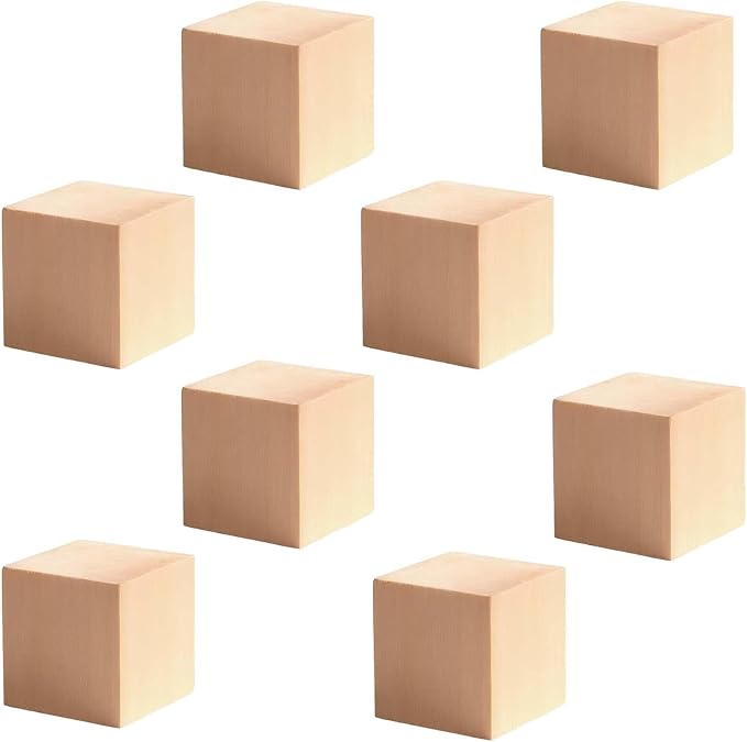 8Pcs Basswood Carving Blocks 2x2x2