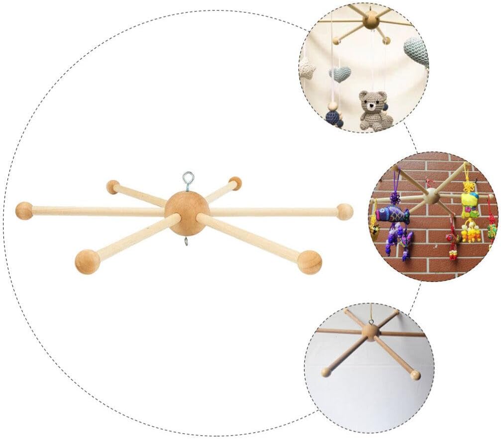 Wooden Mobile Frame Kit - Bed Bell Wind Chimes Crib Hanger Bedroom Ceiling Mobiles Toy Decoration Wind Chime