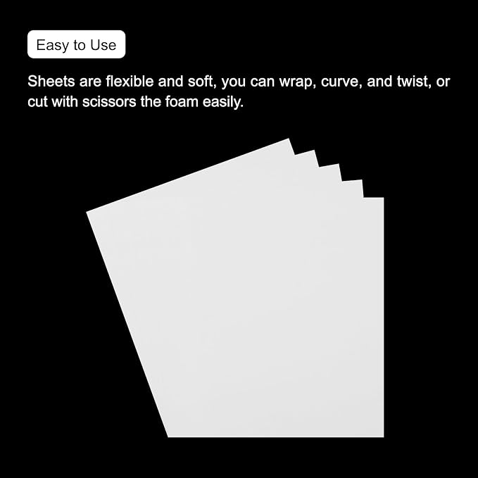 MECCANIXITY EVA Foam Sheets White 19.7 Inch x 19.7 Inch 1mm Thick Crafts Foam