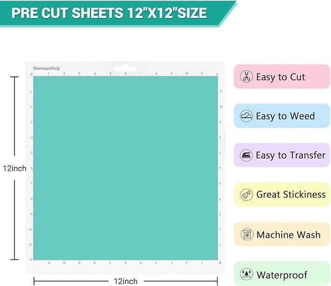 HTVRONT Heat Transfer Vinyl Bundle: 24 Pack 12"x12" Iron on Vinyl | Iron on