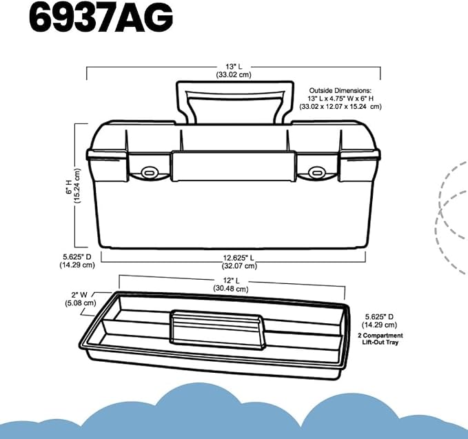 ArtBin 6937AG Essentials Lift-Out Tray Box, Portable Art & Craft Organizer
