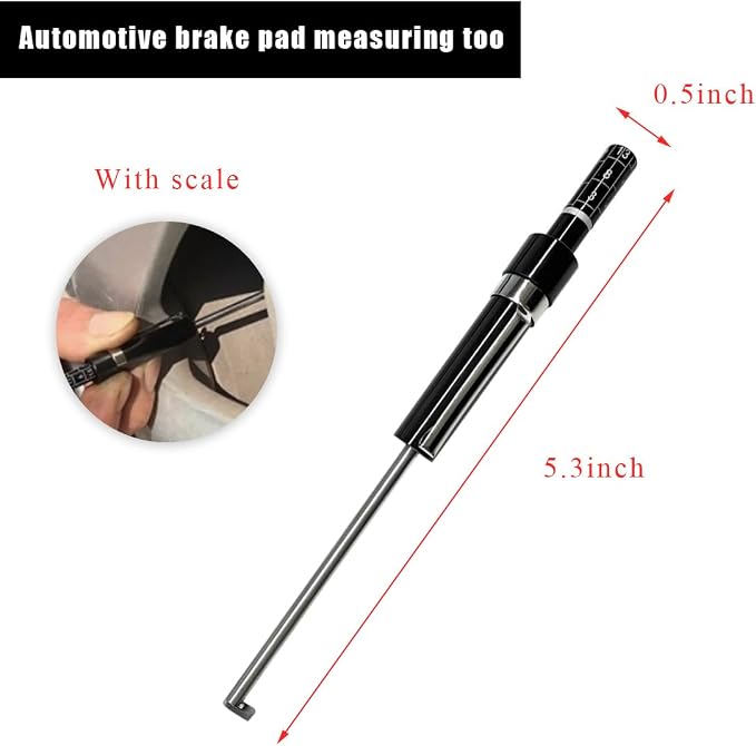 Car Brake Pad Thickness Measure Tool, Brake Shoe Gauge Measuring Tool