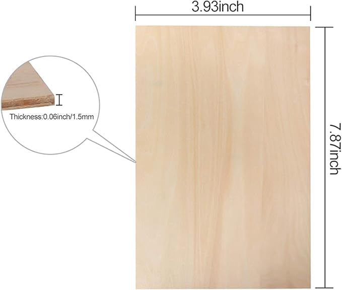 KEILEOHO 40 Pack 4 x 8 Plywood Sheets, 1/16 Inch Thin Unfinished Natural