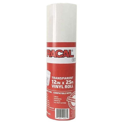 12.125" x 25' Roll of Oracal 651 Transparent Adhesive Craft Vinyl