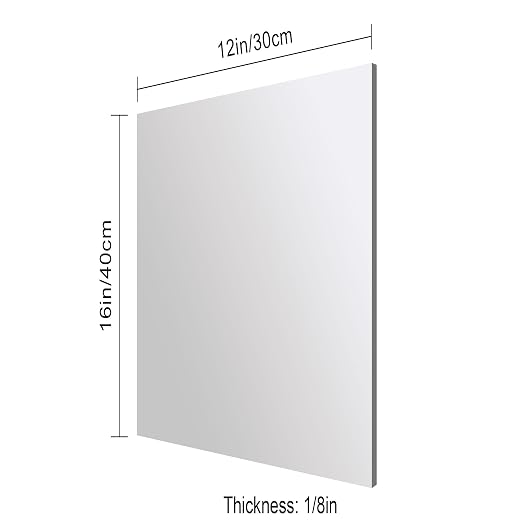 Silver Mirror Acrylic Sheets – 6 Pack, 12x16Inches, 1/8 Inch Thick, Reflective