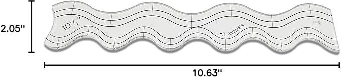 Wave Edge Quilting Ruler Template