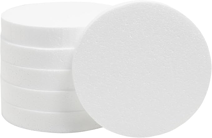 FFchuanhe 6 Pack Crafts Foam Circles, Polystyrene Foam Discs