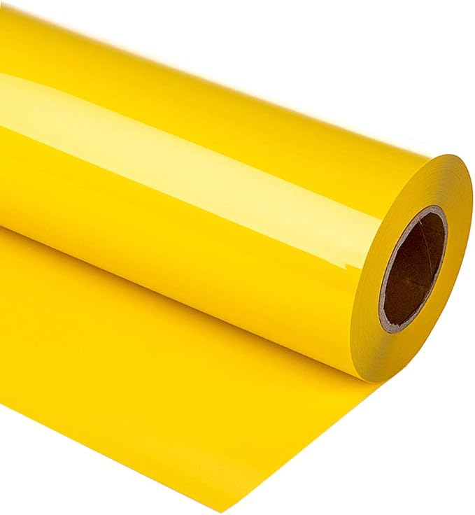 guangyintong Heat Transfer Vinyl Yellow HTV Rolls, Matte Surface PVC Material