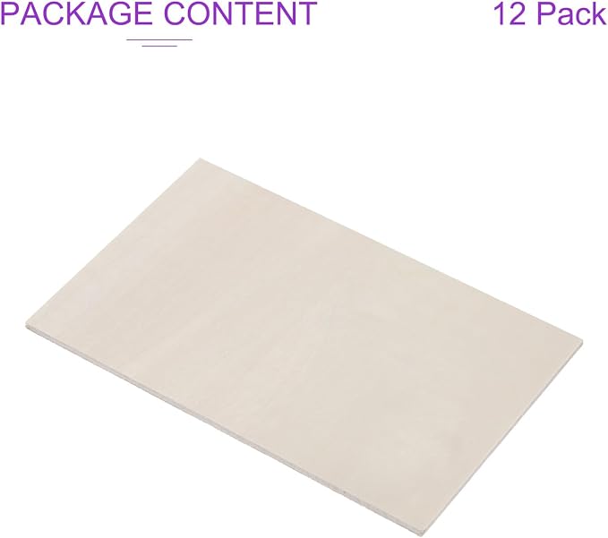 DMiotech 12 Pack 6 x 4 x 1/13 Inches 2mm Thick Wood Sheets Basswood Sheets