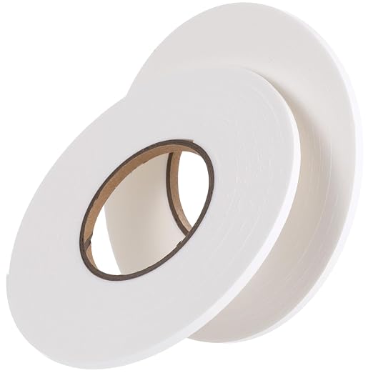 Tatuo 2 Rolls Double Sided Foam Tape PE Foam Tape Sponge Soft Mounting Adhesive
