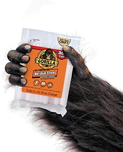 Gorilla Hot Glue Sticks, Full Size, Bonds: Wood, and More