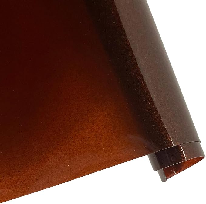 ONEART | Brown Transparent Glitter Vinyl Roll, 0.7 mm Solid Clear PVC Jelly