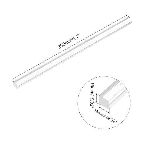 MECCANIXITY Acrylic Square Rods 19/32" x 14" Clear Acrylic Dowel Rods Sticks