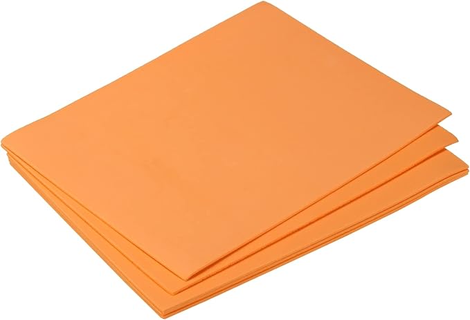 MECCANIXITY EVA Foam Sheets Orange 7.6 Inch x 5.9 Inch 2mm Thickness