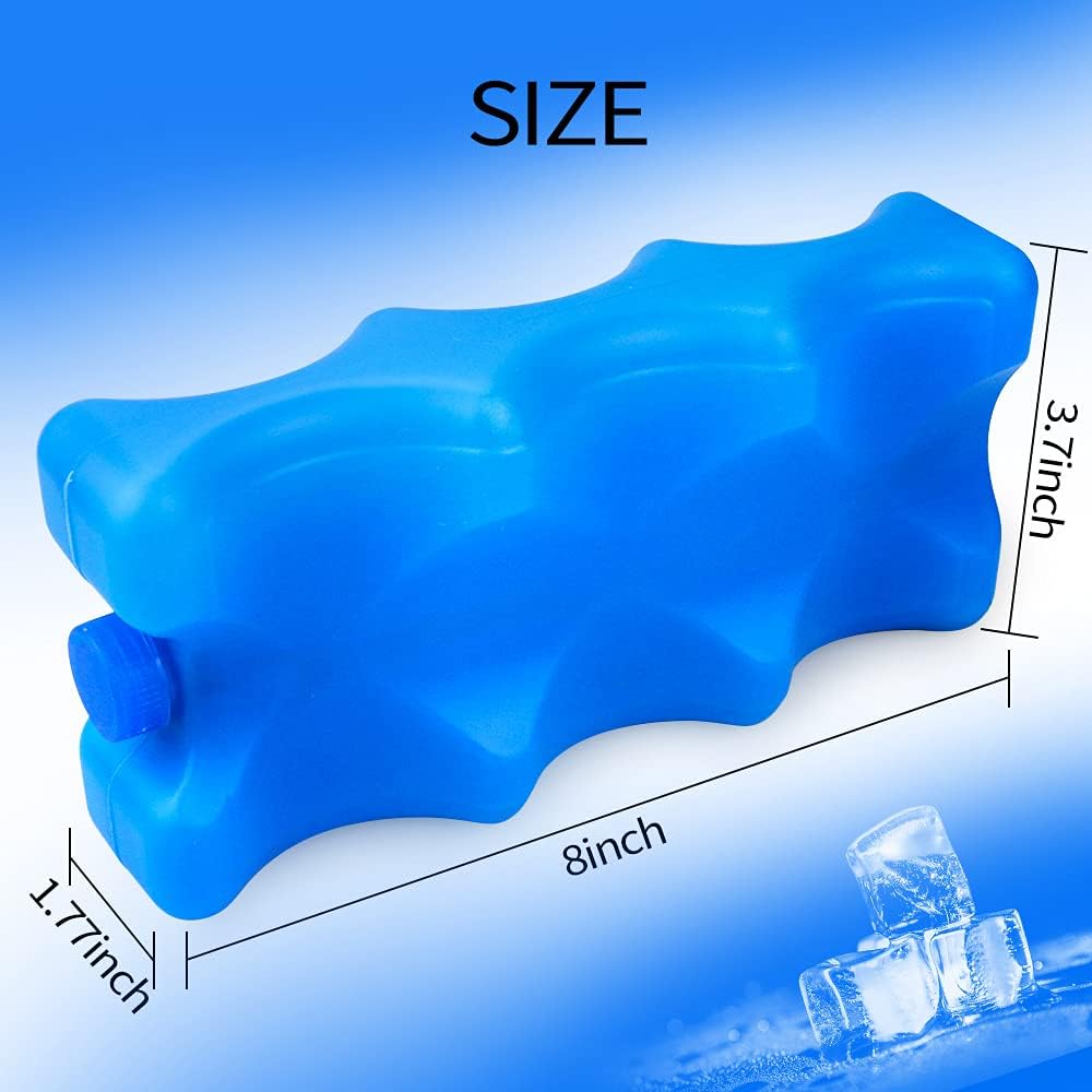 Pack of 3 Reusable Ice Packs for Breastmilk Storage, Bottle Ice Packs for Cool Cooler Bag, Breakfast, Lunch, Baby Bottles, Beer, Camping and Travel