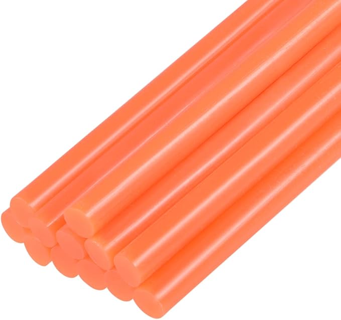 uxcell Mini Hot Glue Sticks for Glue Gun 7mm x 100mm Orange 12pcs