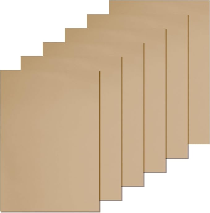 Biaungdo 6 Pcs Felt Fabric Sheets, Light Yellow Square Felt Sheets, 8 x 12 Inch