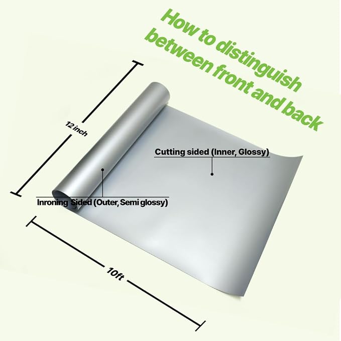 PU Heat Transfer Vinyl 12"×10ft Roll Silver – HTV