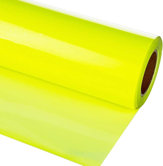 guangyintong Fluorescent Heat Transfer Vinyl Neon Yellow HTV Rolls, HTV Vinyl
