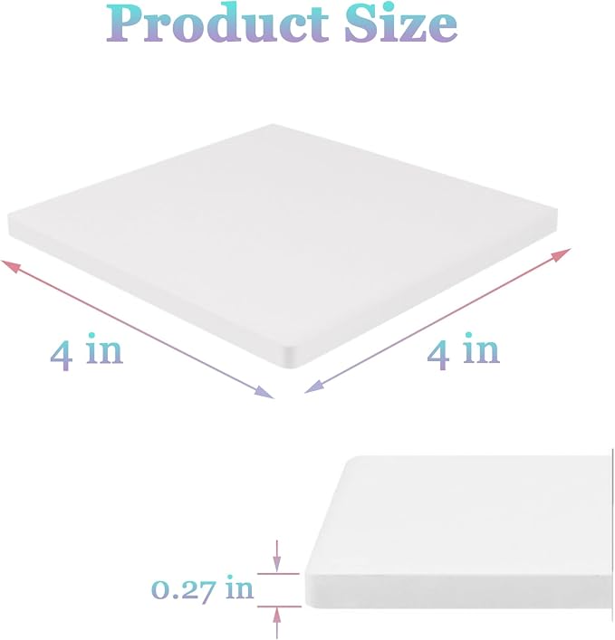 10pcs 4''x4'' Ceramic Tiles for Crafts, Blank Ceramic Coaster for Craft