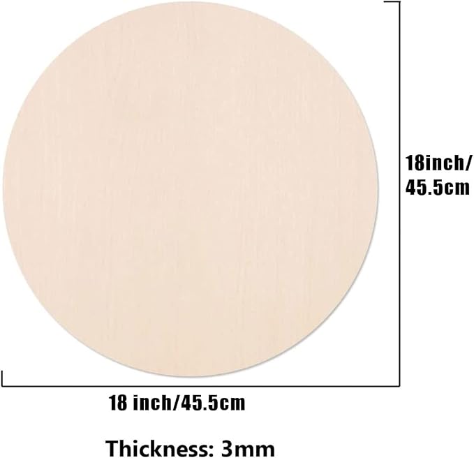 5PCS 18Inch Wood Circles for Crafts, Cutouts Blank Round Wood Slice Unfinished
