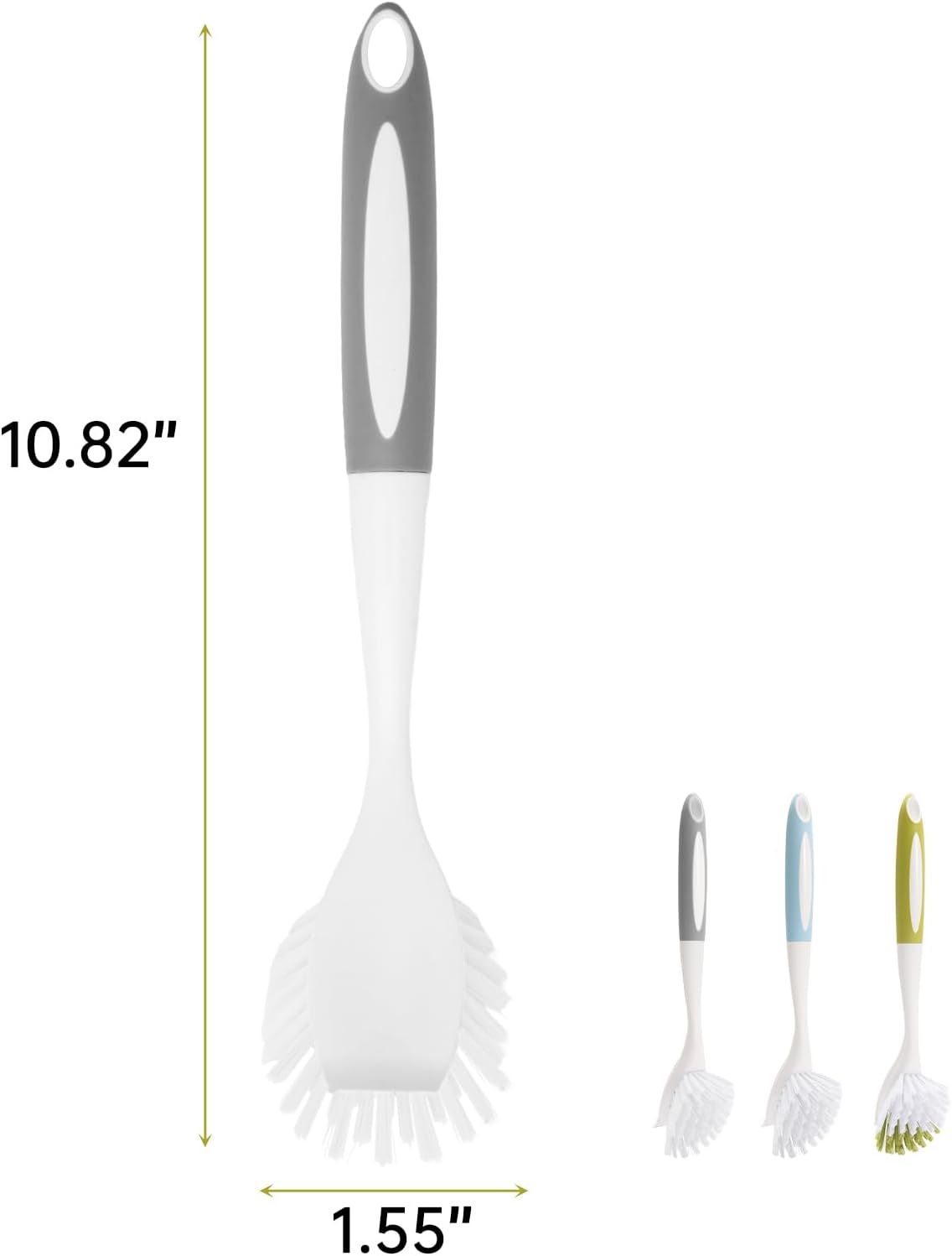 Dish Brush Scrub Brush with Handle - 3 Pack Stiff Bristles Dish Scrubber for Cleaning Dishes, Pots, Pans, Sink, Cast Iron - Hard Bristles,No Residue