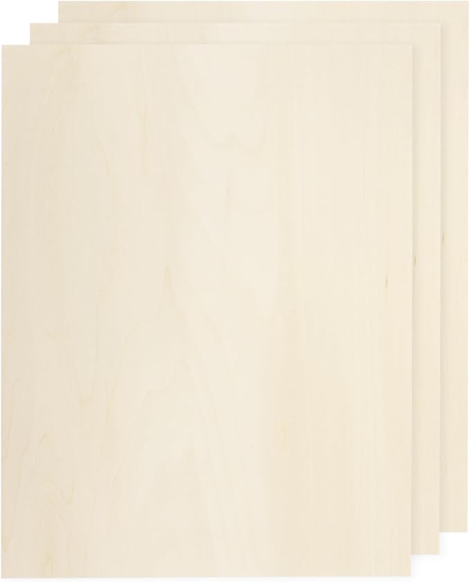 MECCANIXITY 3pcs Basswood Sheets 6 x 8 x 5/32 Inch Unfinished Wood Boards