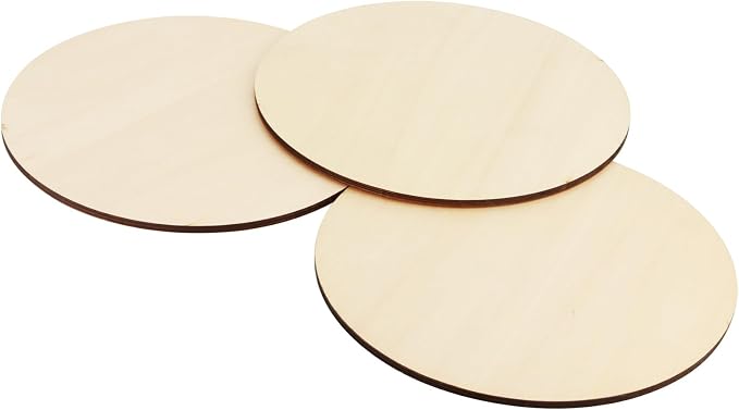 SHEUTSAN 8 PCS 10 Inch Round Basswood Circles, 1/4 Inch Thick Unfinished Wood