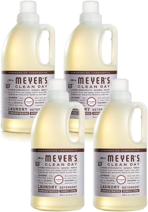 Mrs. Meyer’s Clean Day Lavender Laundry Detergent Concentrated Loads Per Bottle (64 Fl Oz (Pack of 4))
